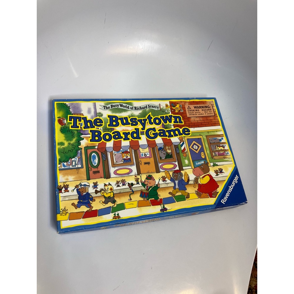 Ravensburger Busytown Board Game Kids OS Blue Good Vintage Richard Scarry 1996